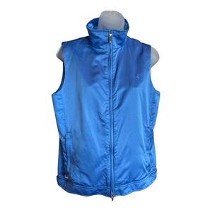 Ralph Lauren Golf Women’s Medium Blue High Neck Zip Vest NWT Southern Hills Logo